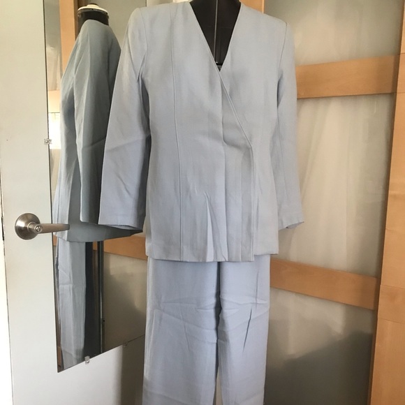 Bicci Pants & Jumpsuits Bicci Wool Baby Blue Pantsuit 4 Poshmark